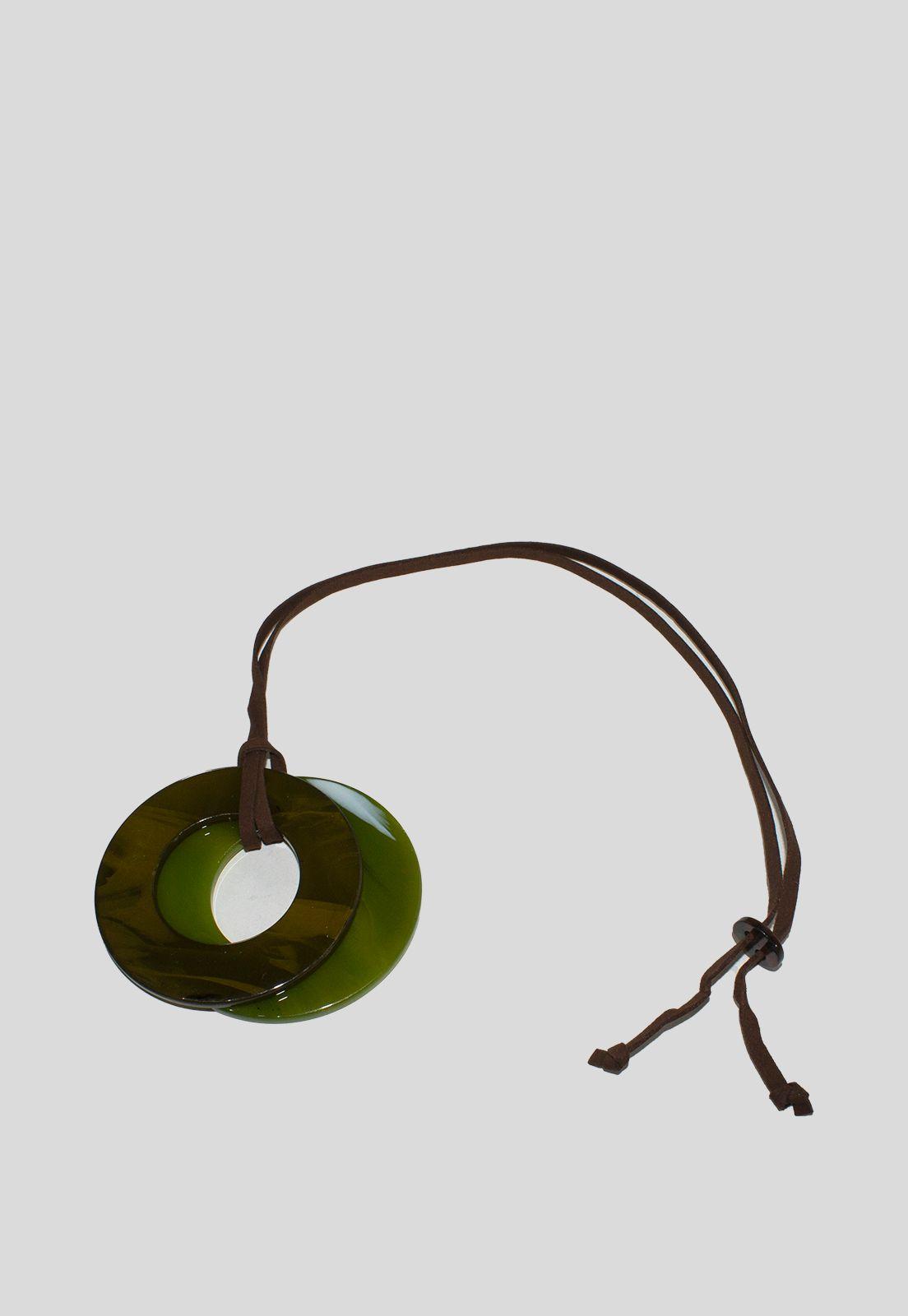 Collar disco acrilico Verde-2
