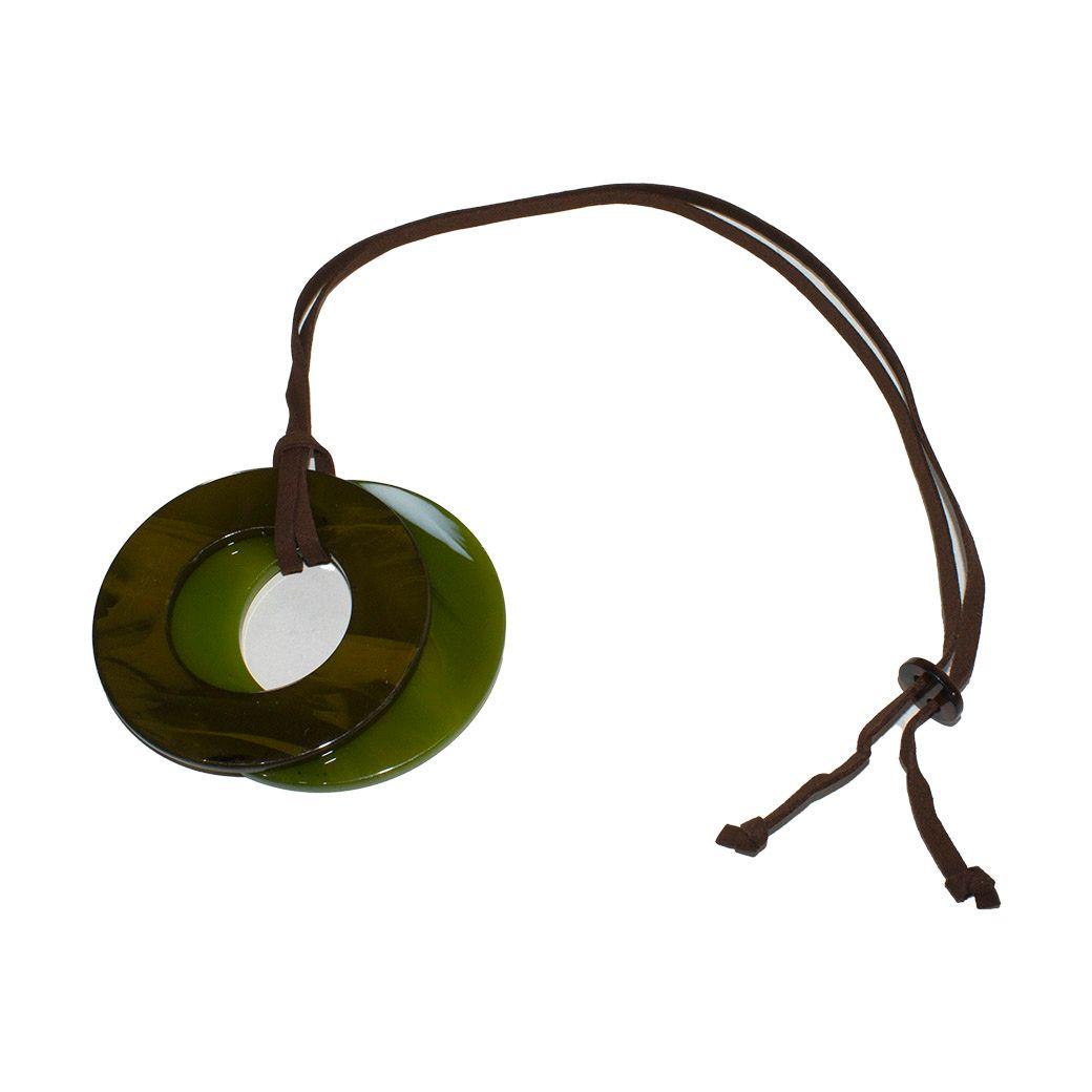 Collar disco acrilico Verde-2