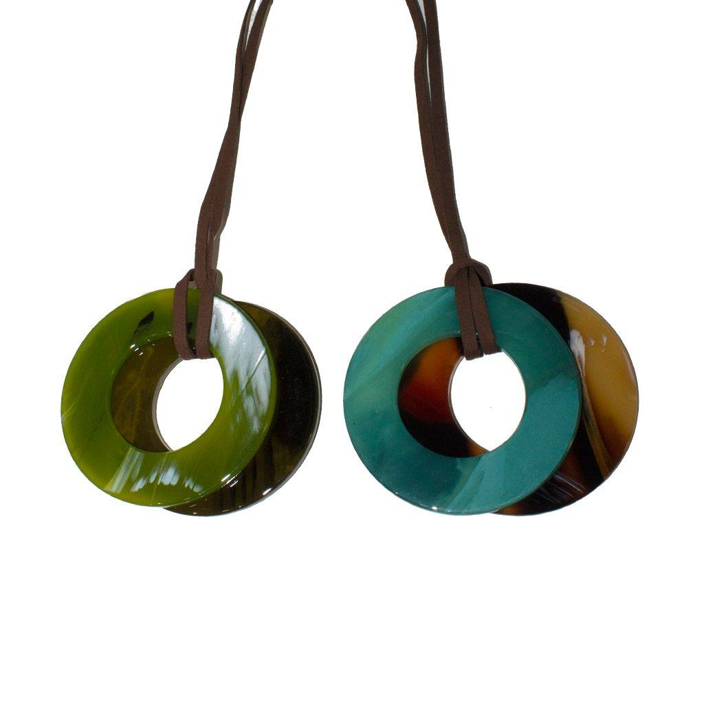 Collar disco acrilico Verde-3