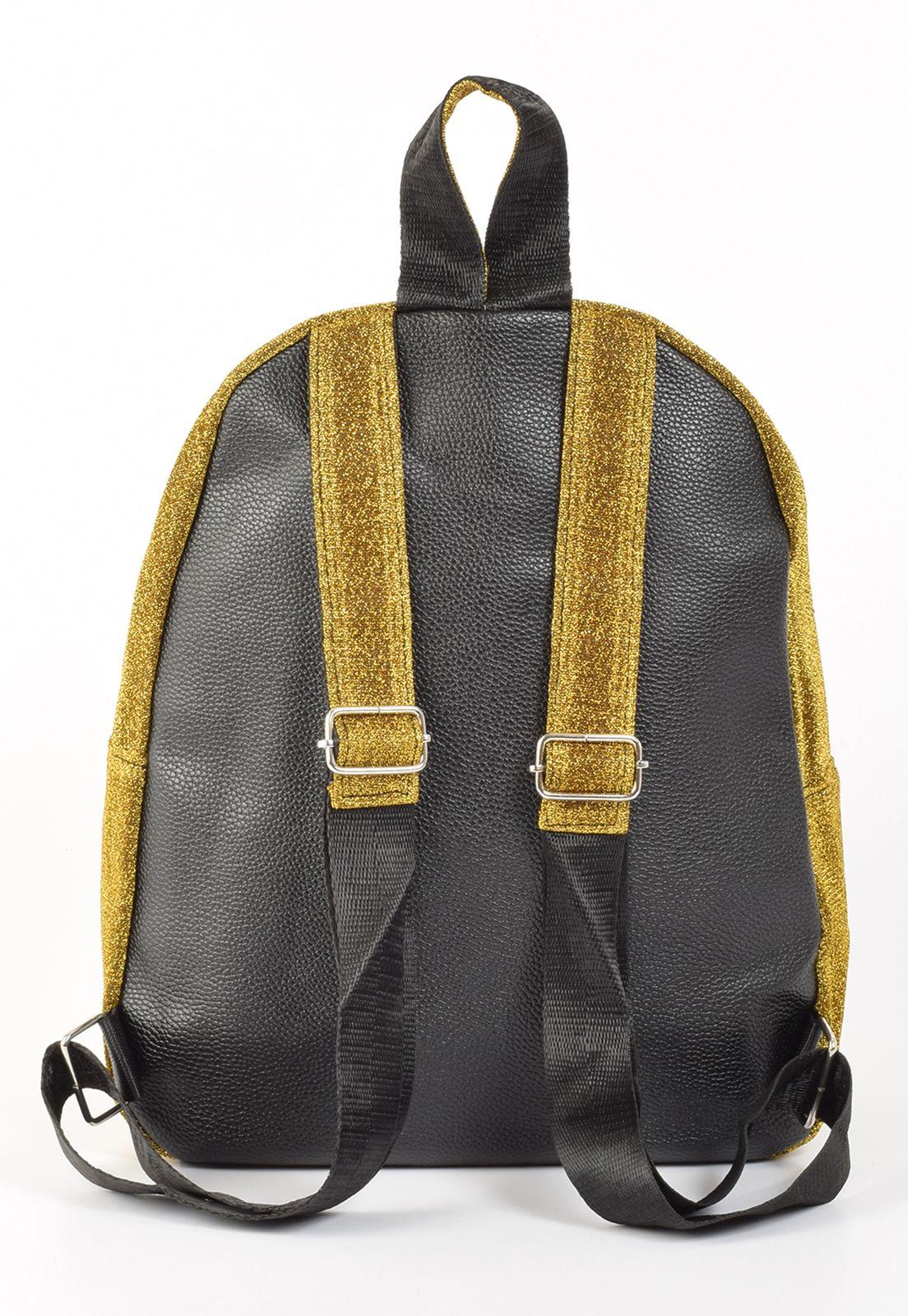 Mochila Tela Lurex Brillo Amarillo-2