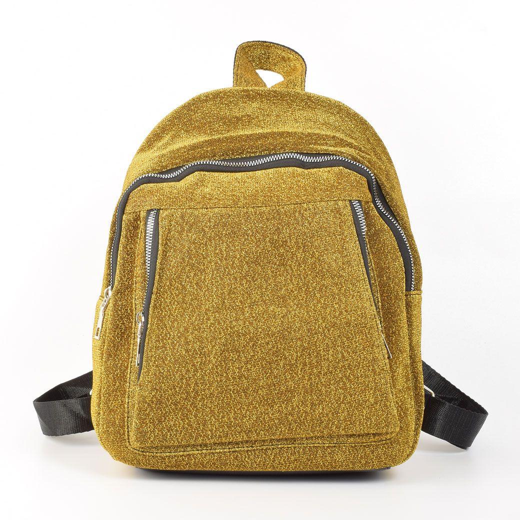 Mochila Tela Lurex Brillo Amarillo-0