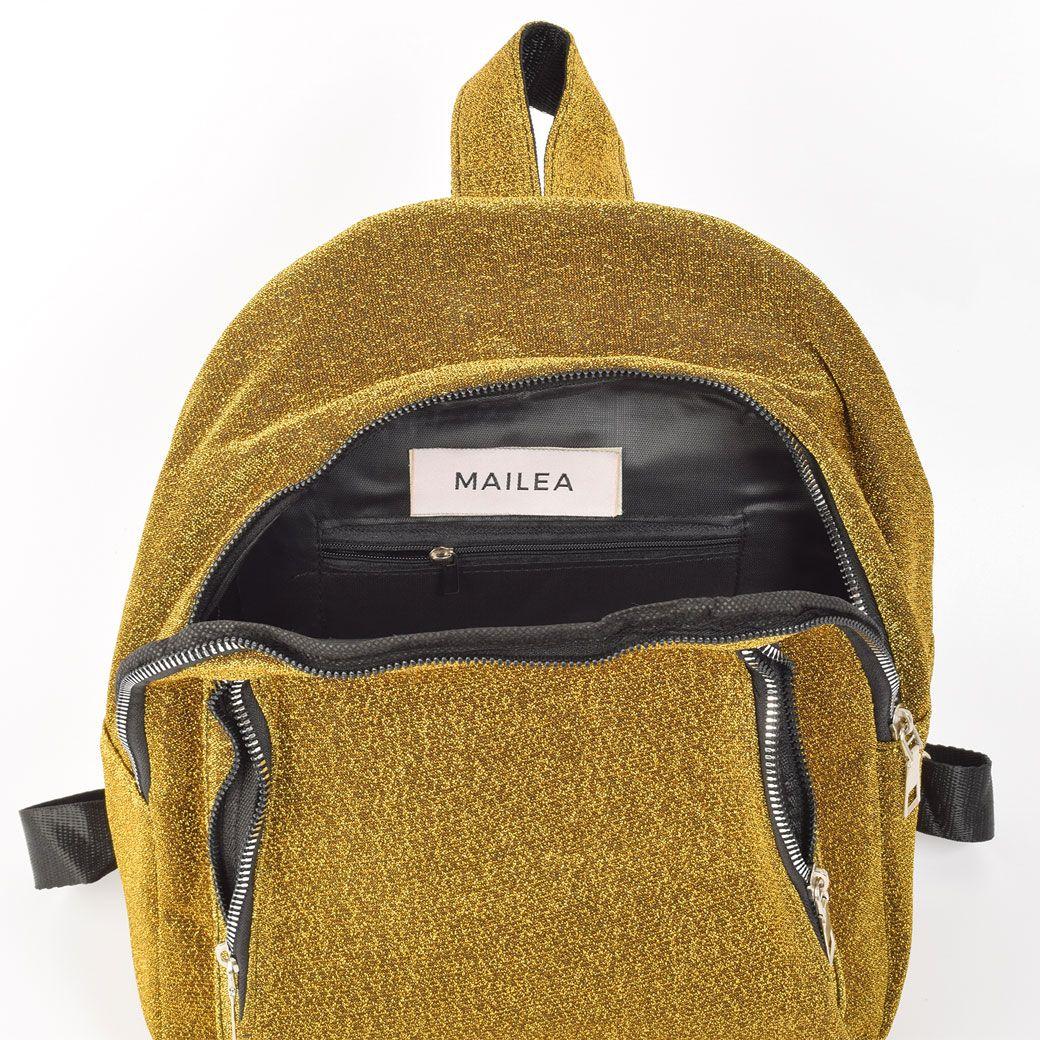 Mochila Tela Lurex Brillo Amarillo-3