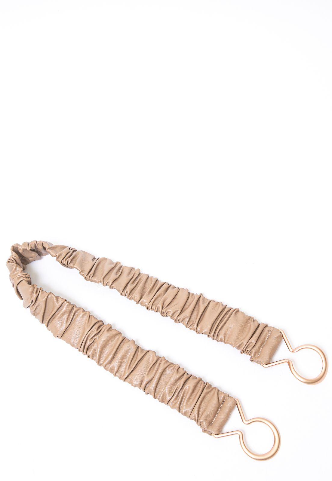 Cinturon Arrugado Con Enganche Taupe-2