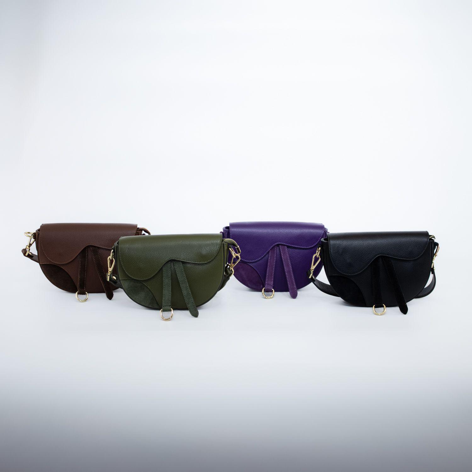 Cartera de cuero con detalles de reno color Morado-3