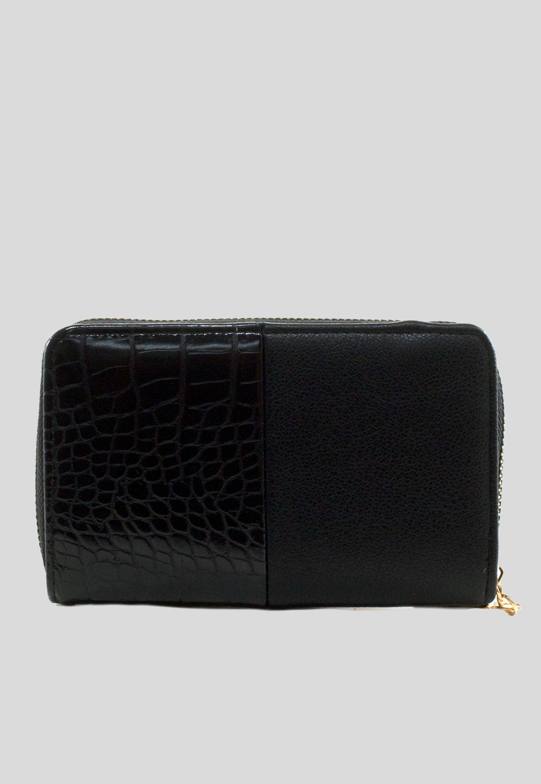 Billetera mediana 2 materiales Negro-2