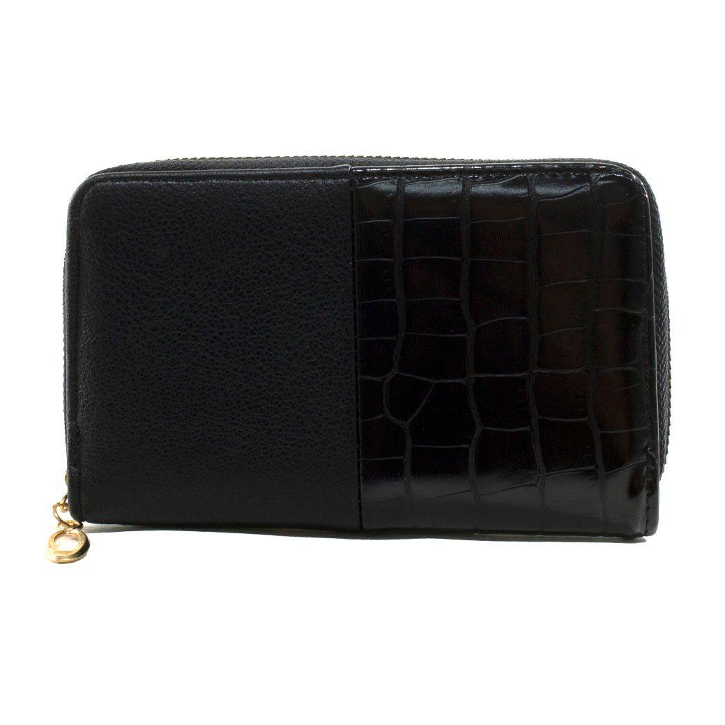 Billetera mediana 2 materiales Negro-0