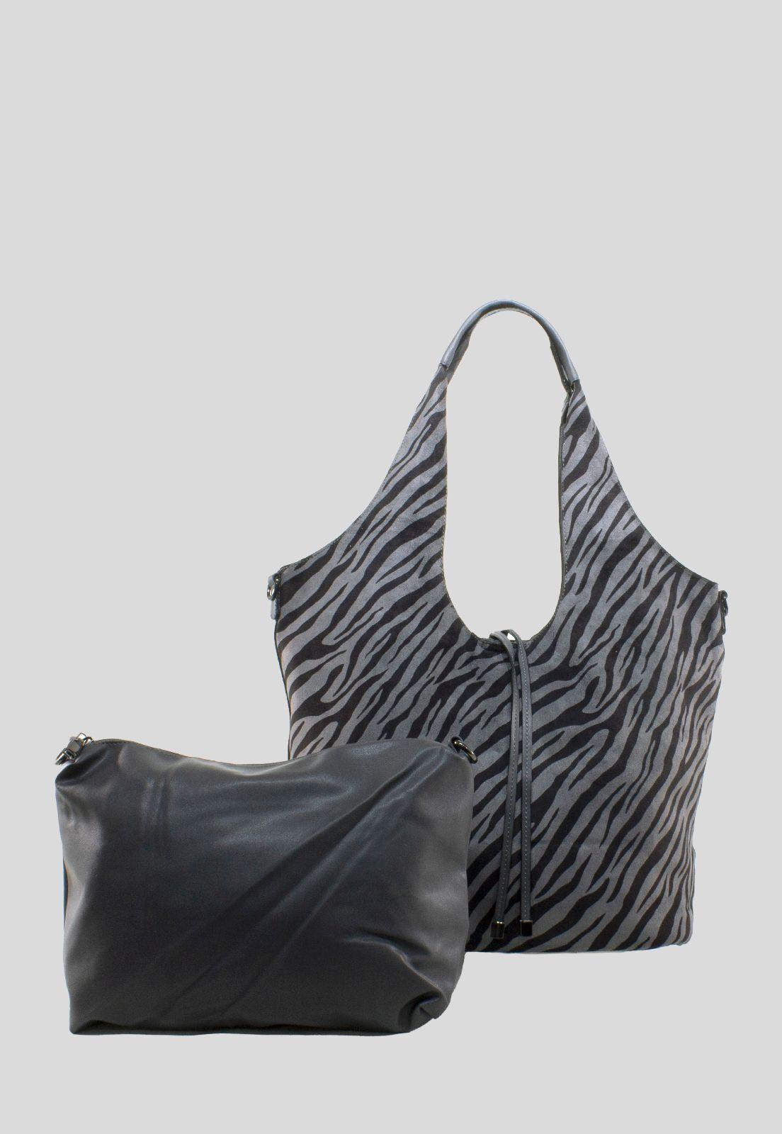 Cartera Grande 2 Manillas Ovales Gris-0