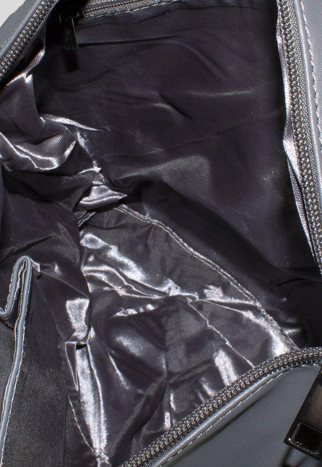 Cartera Grande 2 Manillas Ovales Gris-4