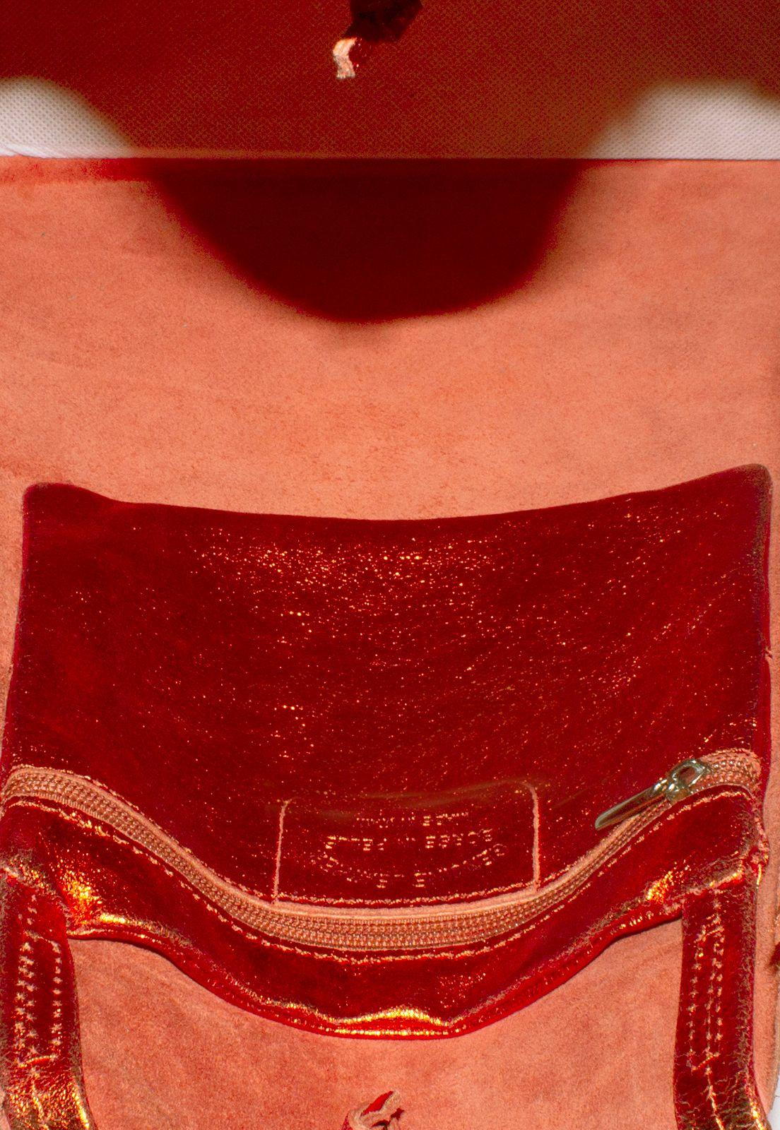 Cartera cuero brillo estrella leo Naranjo-3