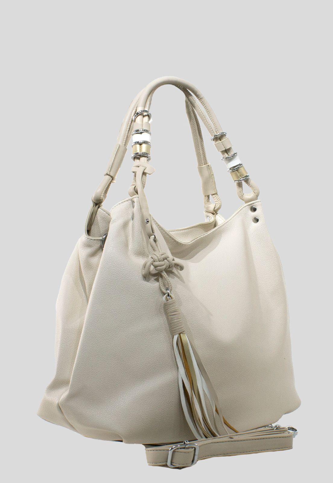 Cartera Con Tubos Manilla Beige-1