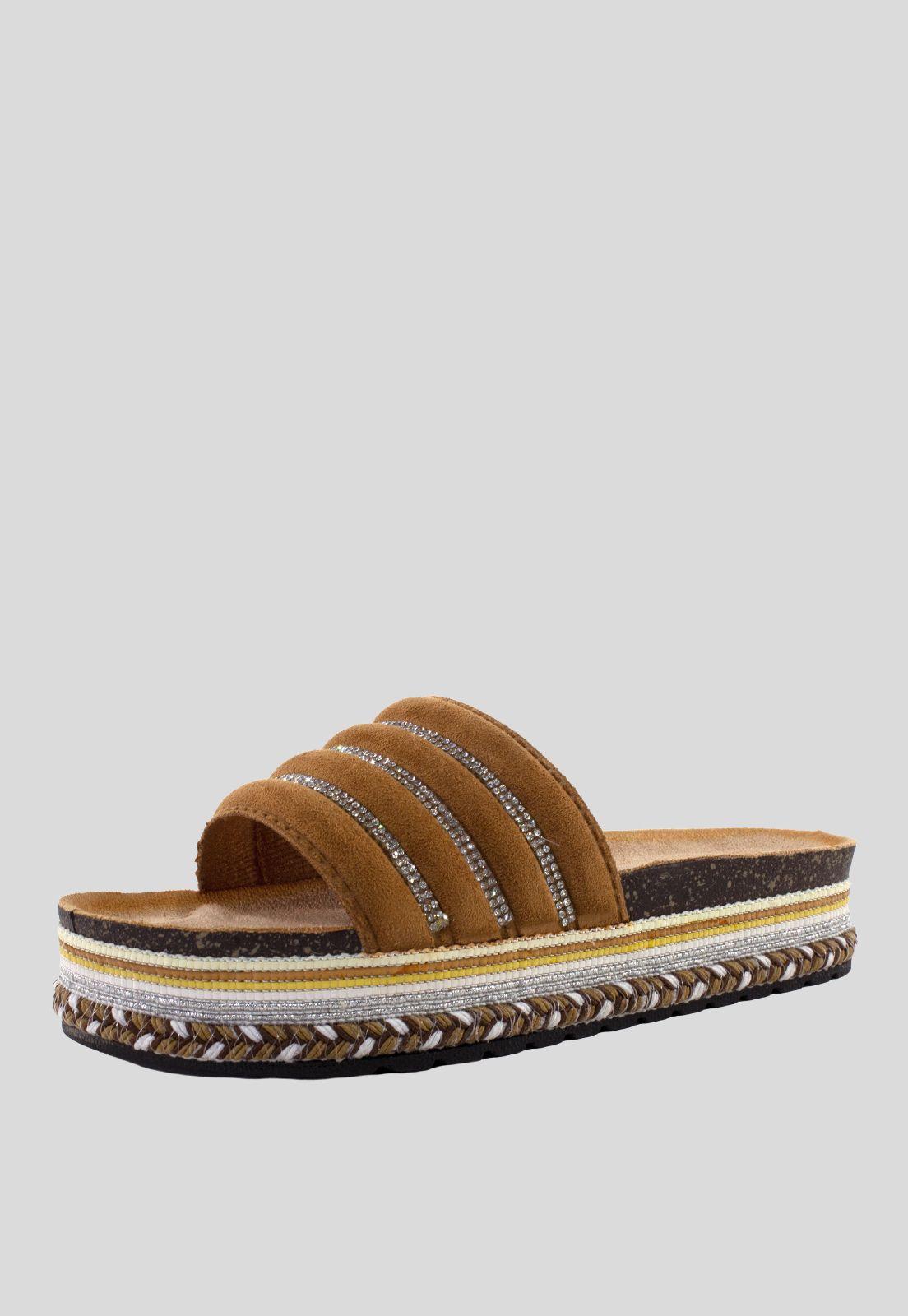 Sandalia Baja Acolchada Camel-0