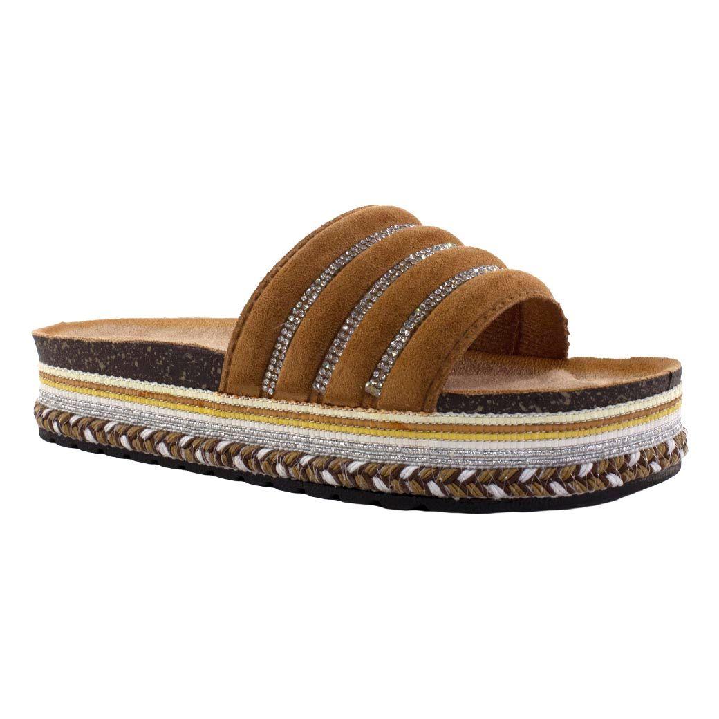 Sandalia Baja Acolchada Camel-0