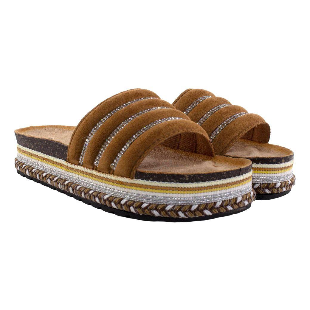 Sandalia Baja Acolchada Camel-3