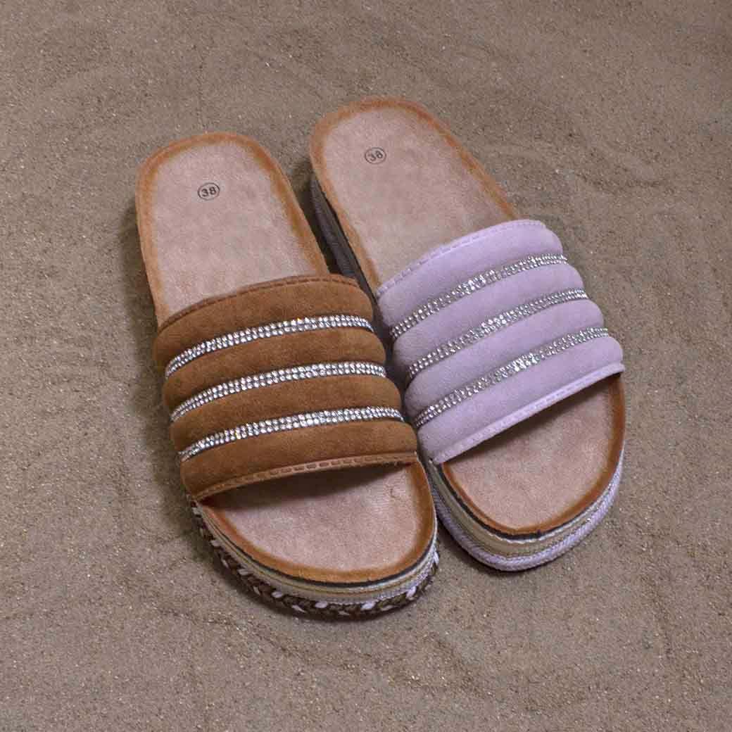 Sandalia Baja Acolchada Camel-4