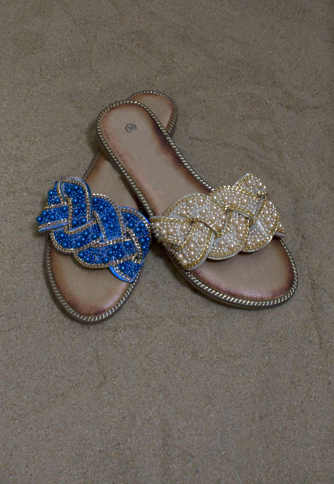 Sandalia Baja Entrelazada Oro-4