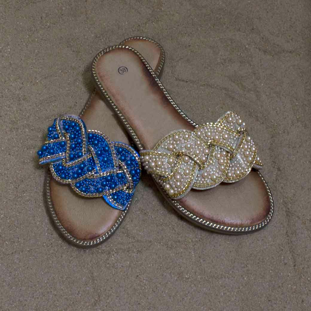 Sandalia Baja Entrelazada Oro-4