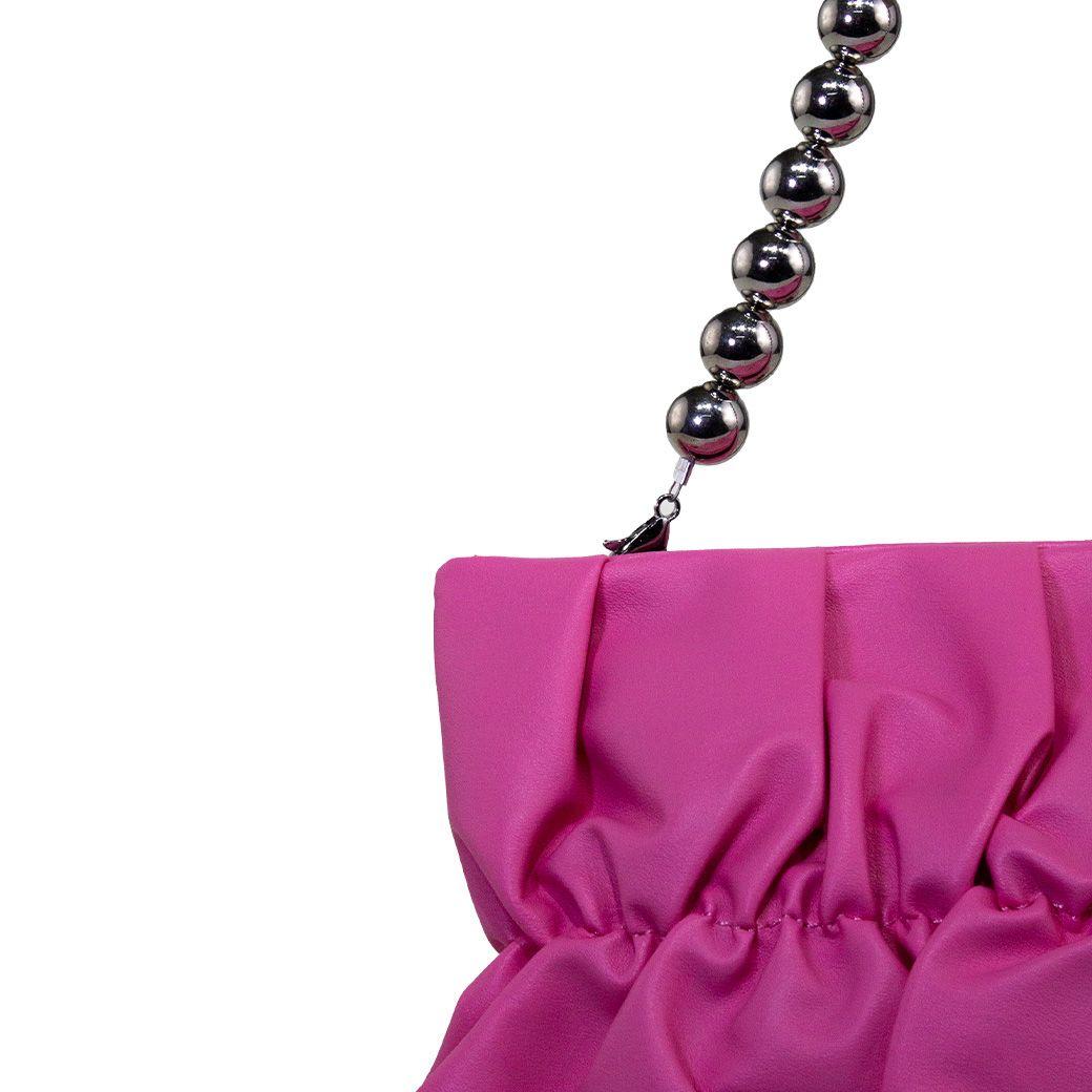 Cartera acolchada c/manilla Rosado-2