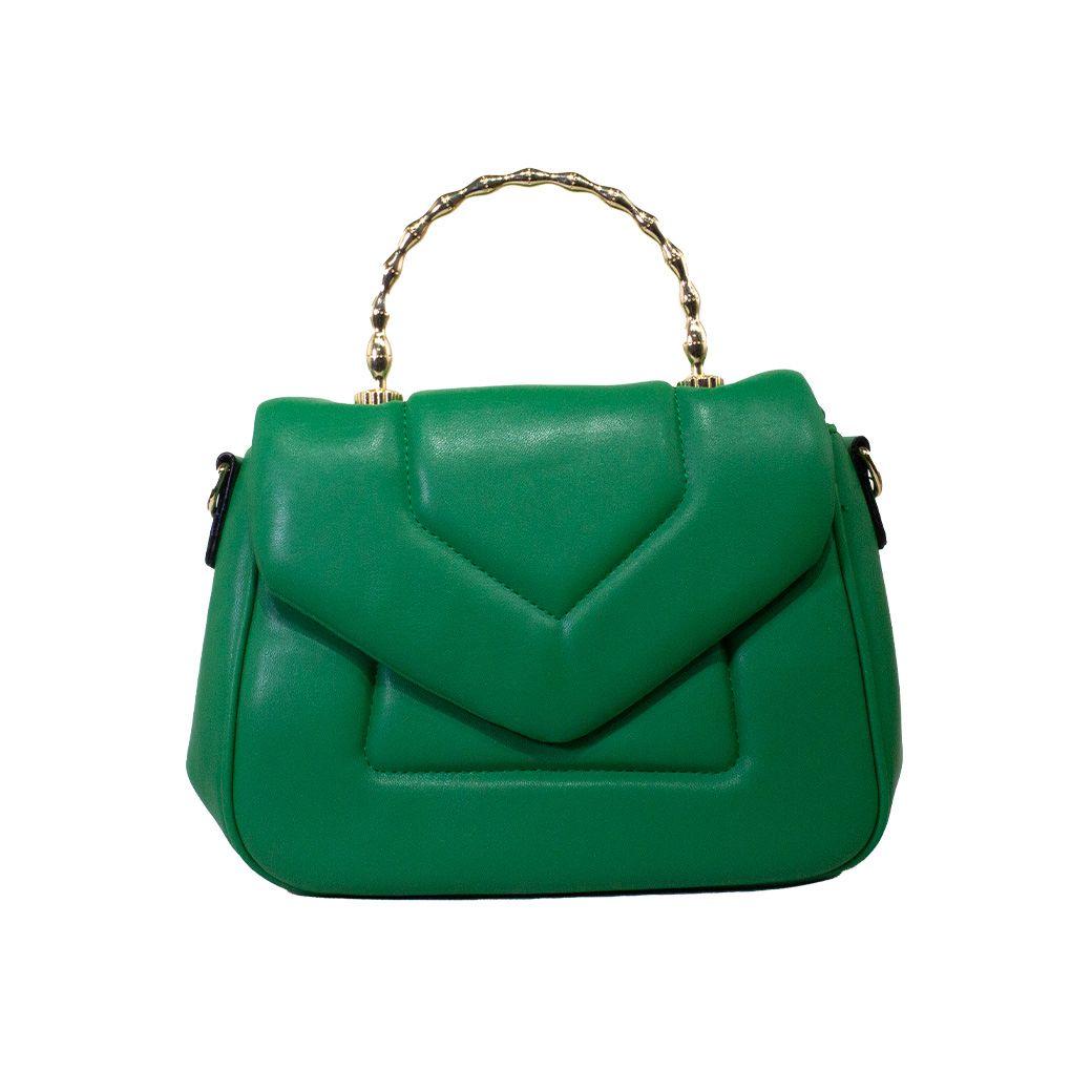 Cartera acolchada c/man. Metal Verde-0