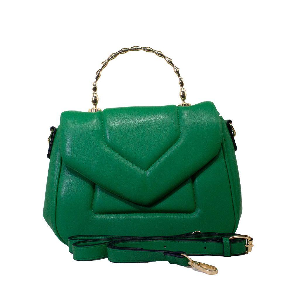 Cartera acolchada c/man. Metal Verde-1