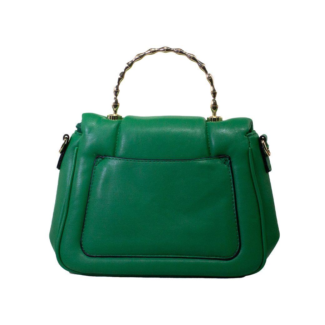 Cartera acolchada c/man. Metal Verde-2