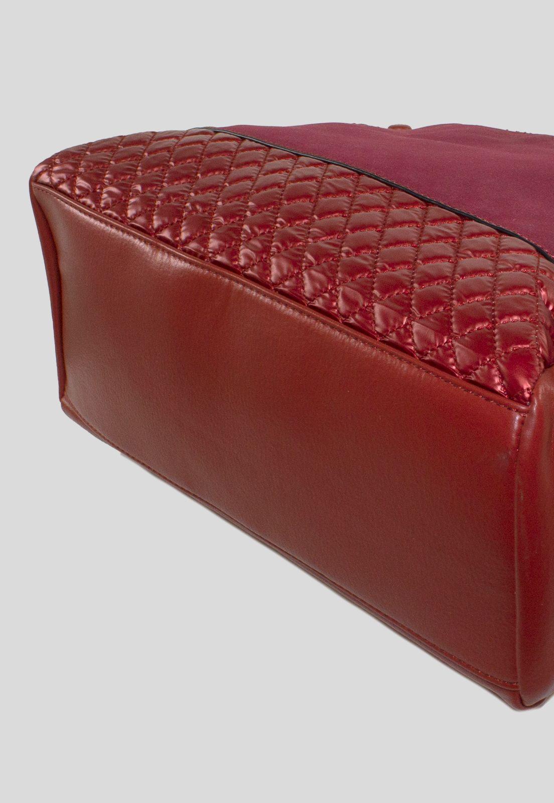 Cartera Franjas Acolchadas Rojo-4