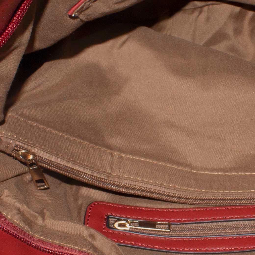 Cartera Franjas Acolchadas Rojo-3