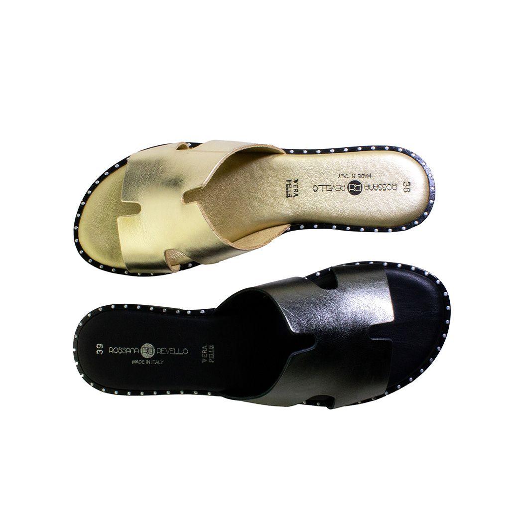 Sandalia liso plana Oro-2