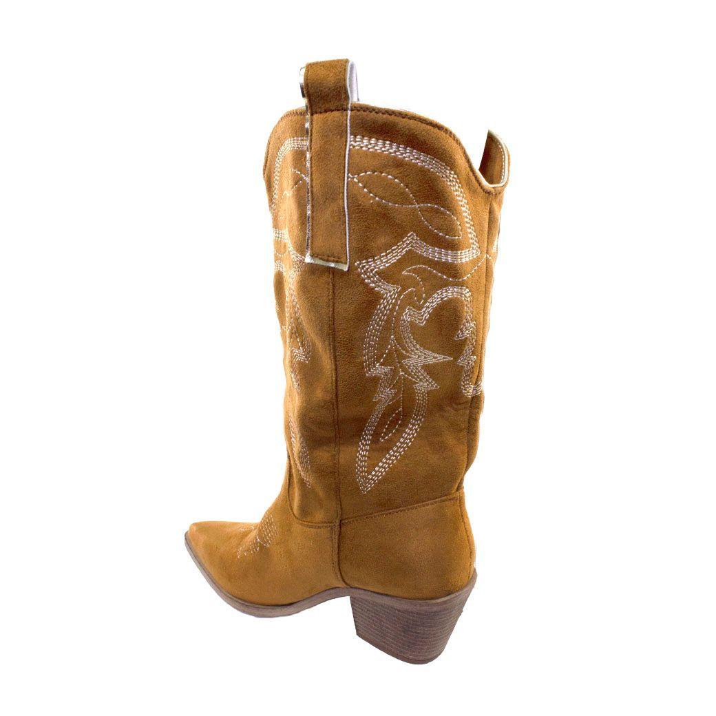 Bota vaquera 2 tirantes Tostado-2