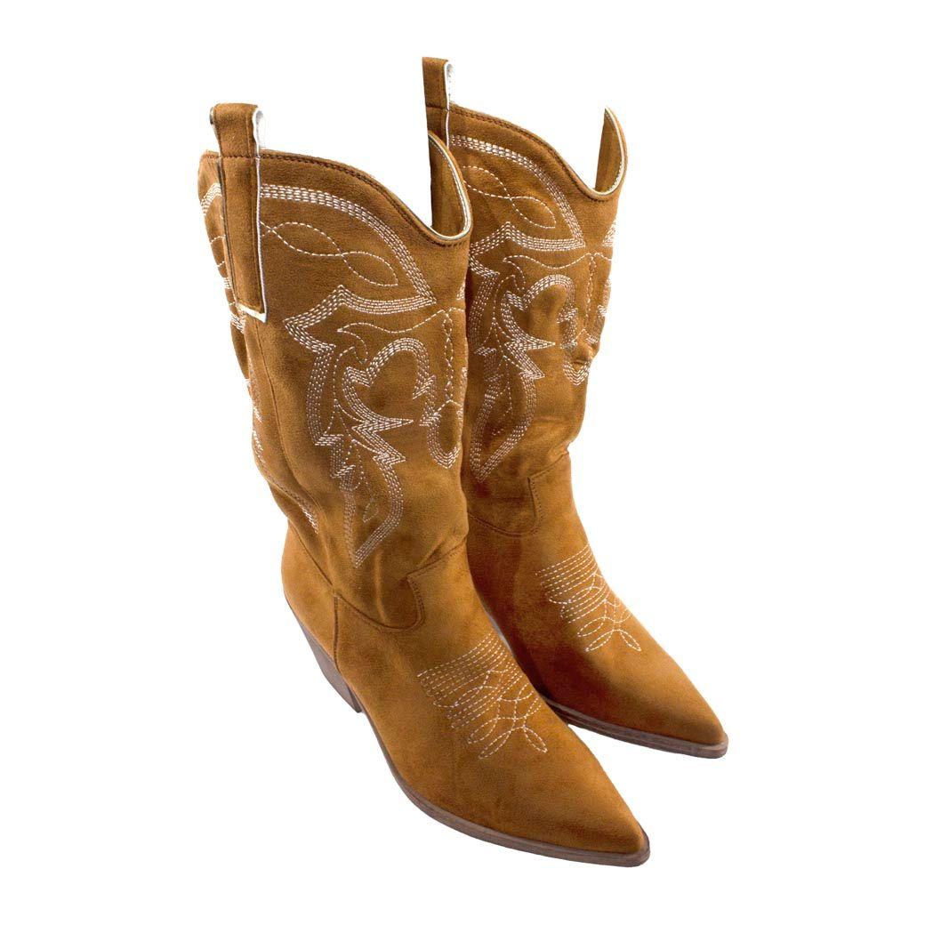 Bota vaquera 2 tirantes Tostado-3