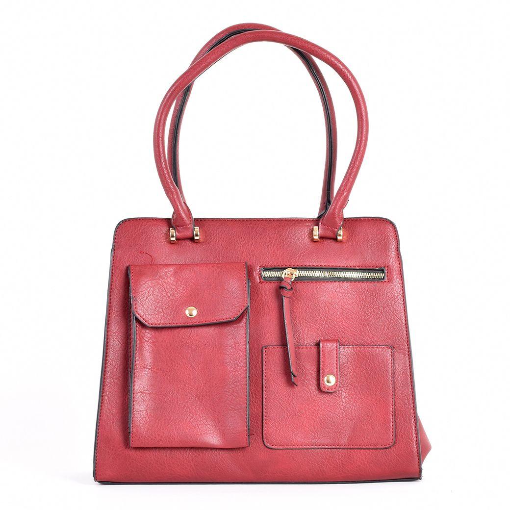 Cartera 3 Bolsillos Externos Burdeo-0