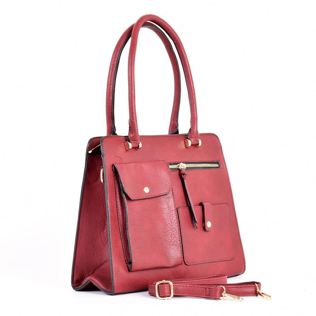 Cartera 3 Bolsillos Externos Burdeo-1