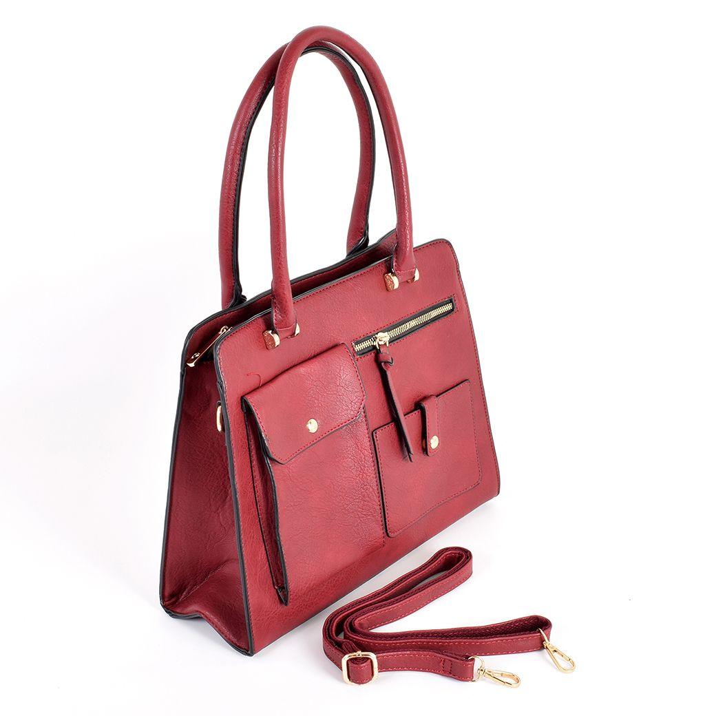 Cartera 3 Bolsillos Externos Burdeo-3