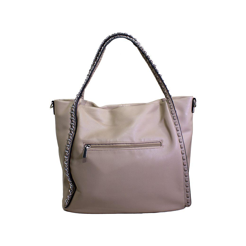 Cartera con full y cadena Taupe-2