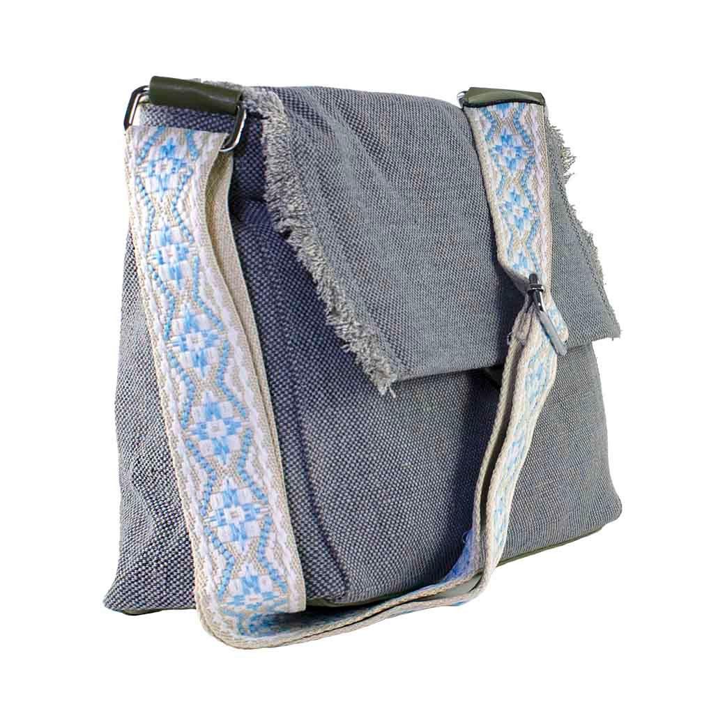 Cartera Lona Flecos Gris-1