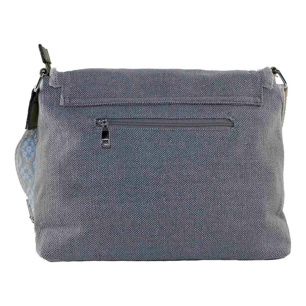 Cartera Lona Flecos Gris-2