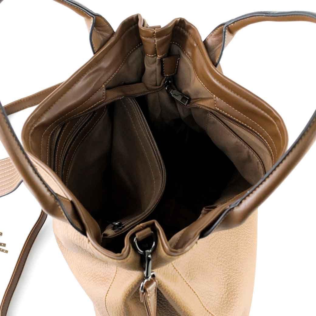Cartera Ecocuero Pasador Strass 541 Mujer Taupe Mailea-3