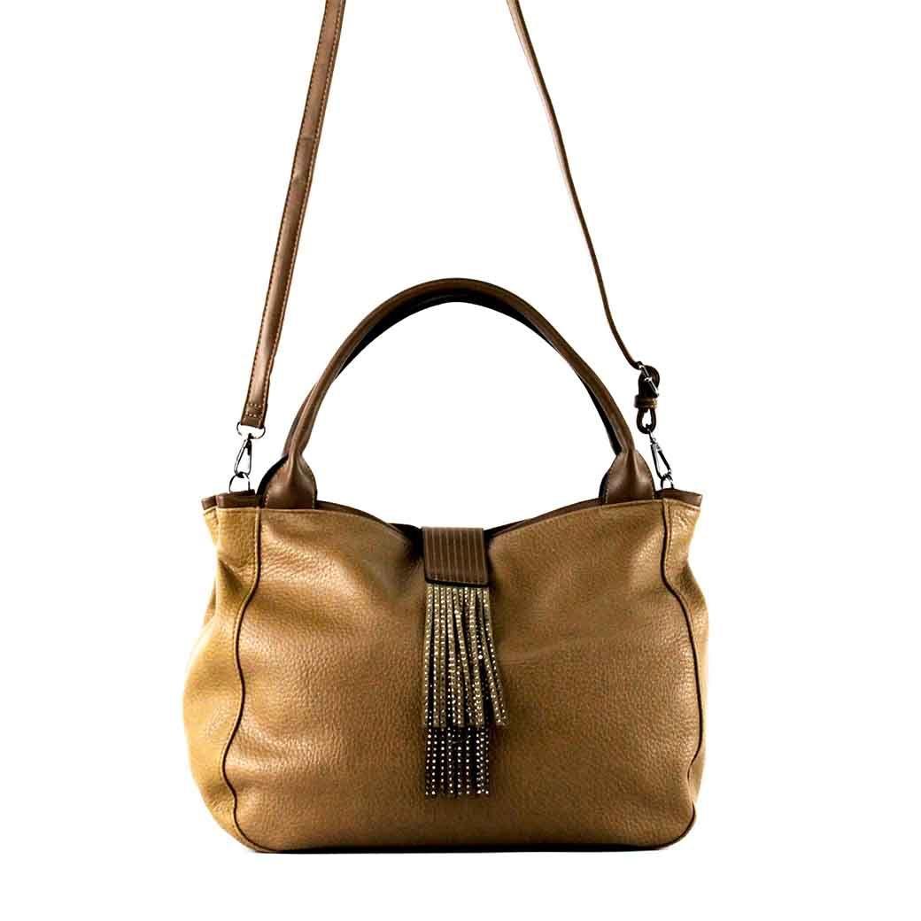 Cartera Ecocuero Pasador Strass 541 Mujer Taupe Mailea-4