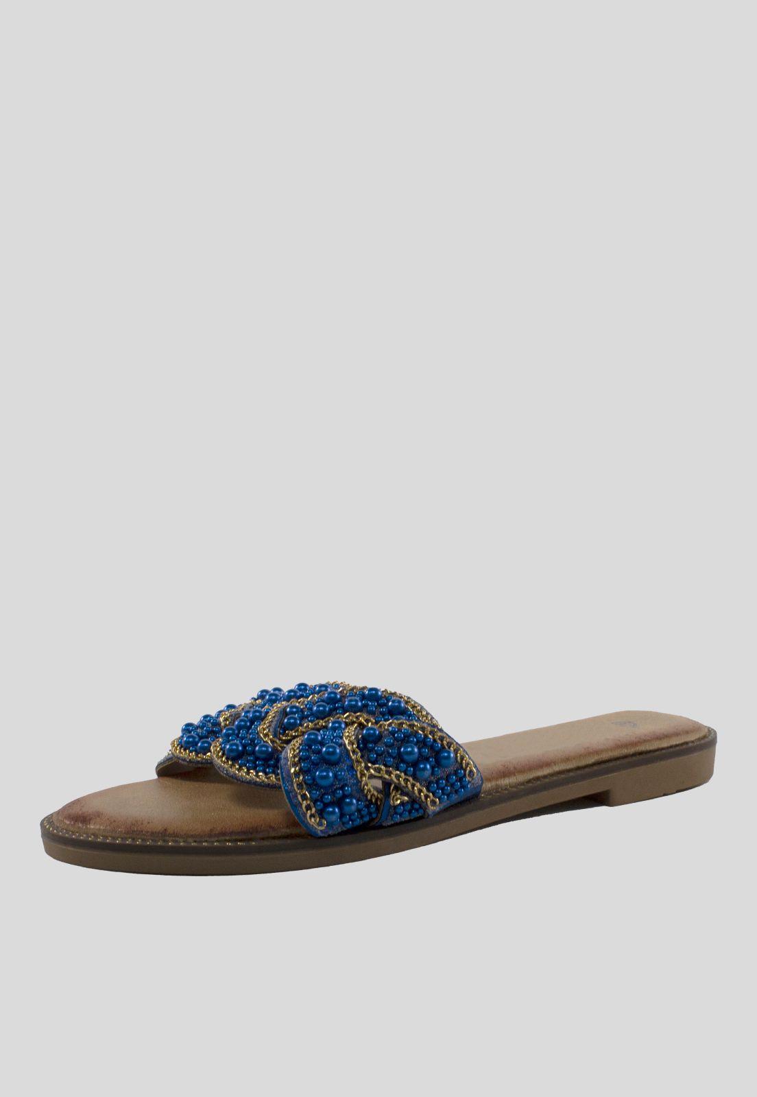 Sandalia Baja Entrelazada Azul-0