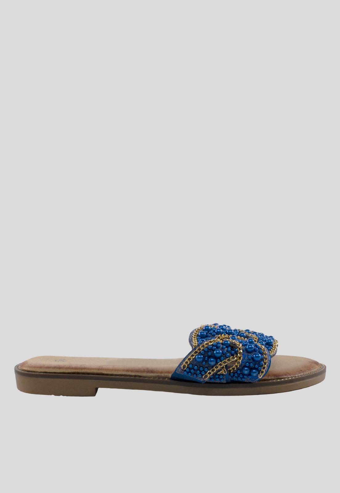 Sandalia Baja Entrelazada Azul-1