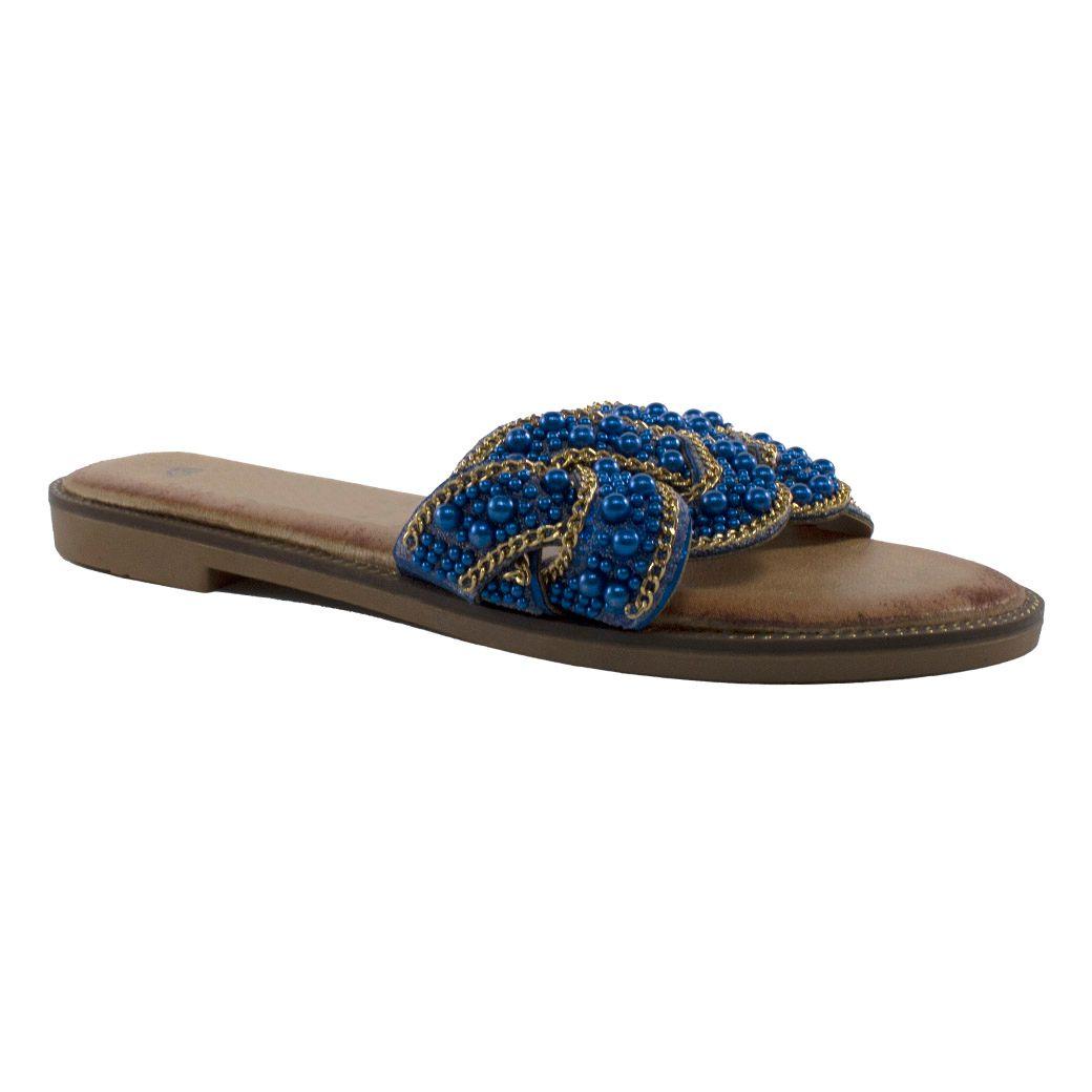 Sandalia Baja Entrelazada Azul-0
