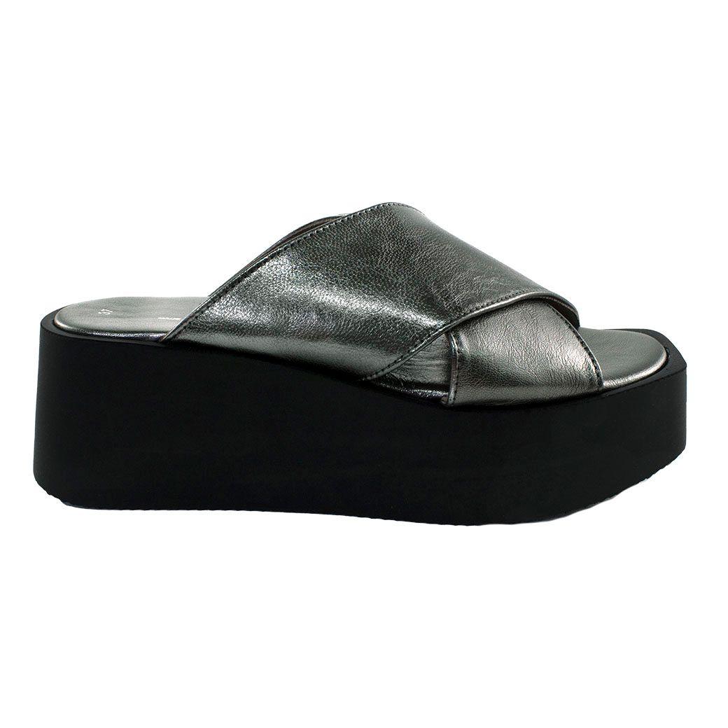 Sandalia Cuero Plataforma Cruzada Asfalto-1