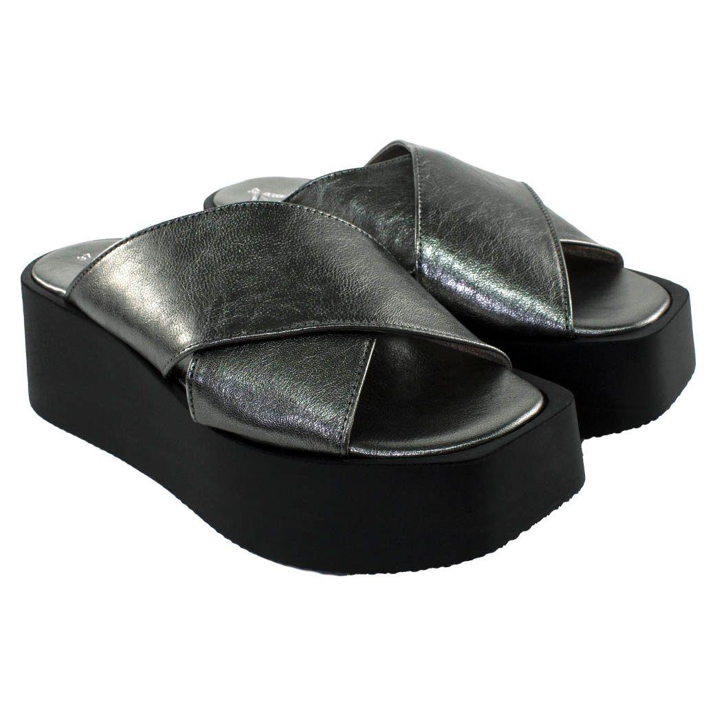 Sandalia Cuero Plataforma Cruzada Asfalto-3