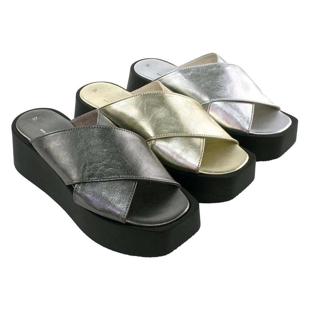 Sandalia Cuero Plataforma Cruzada Asfalto-4