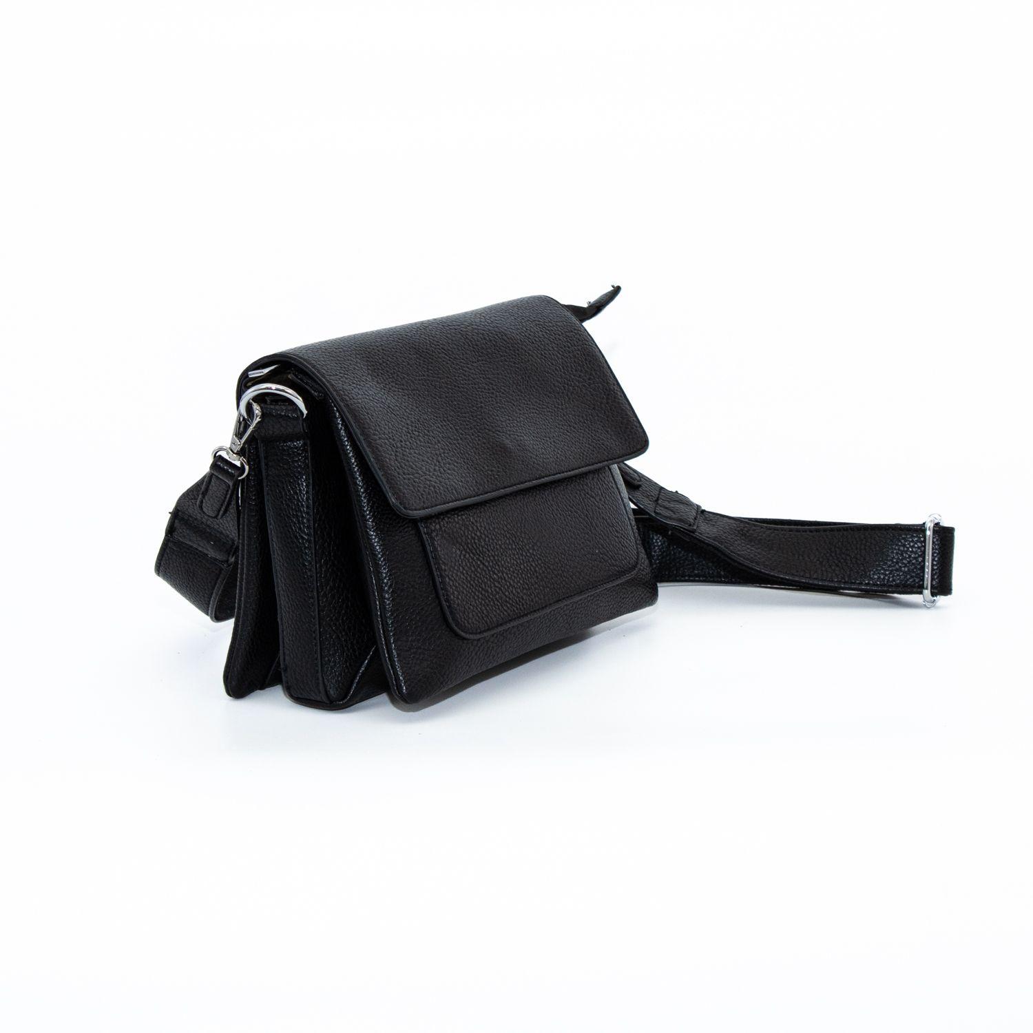 Bandolera c/ tapa y bolsillo Negro-1