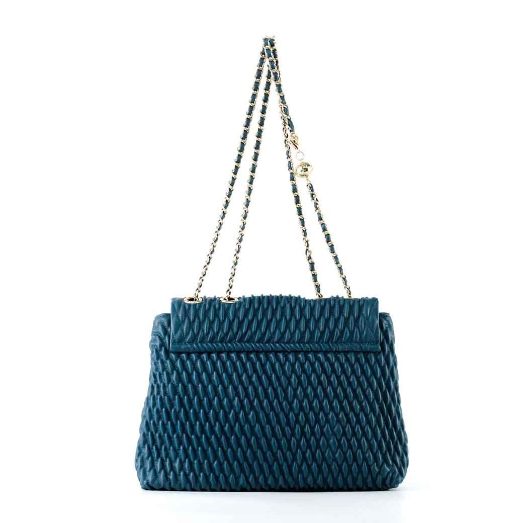 Cartera Ecocuero Acolchada 465 Mujer Petroleo Mailea-2
