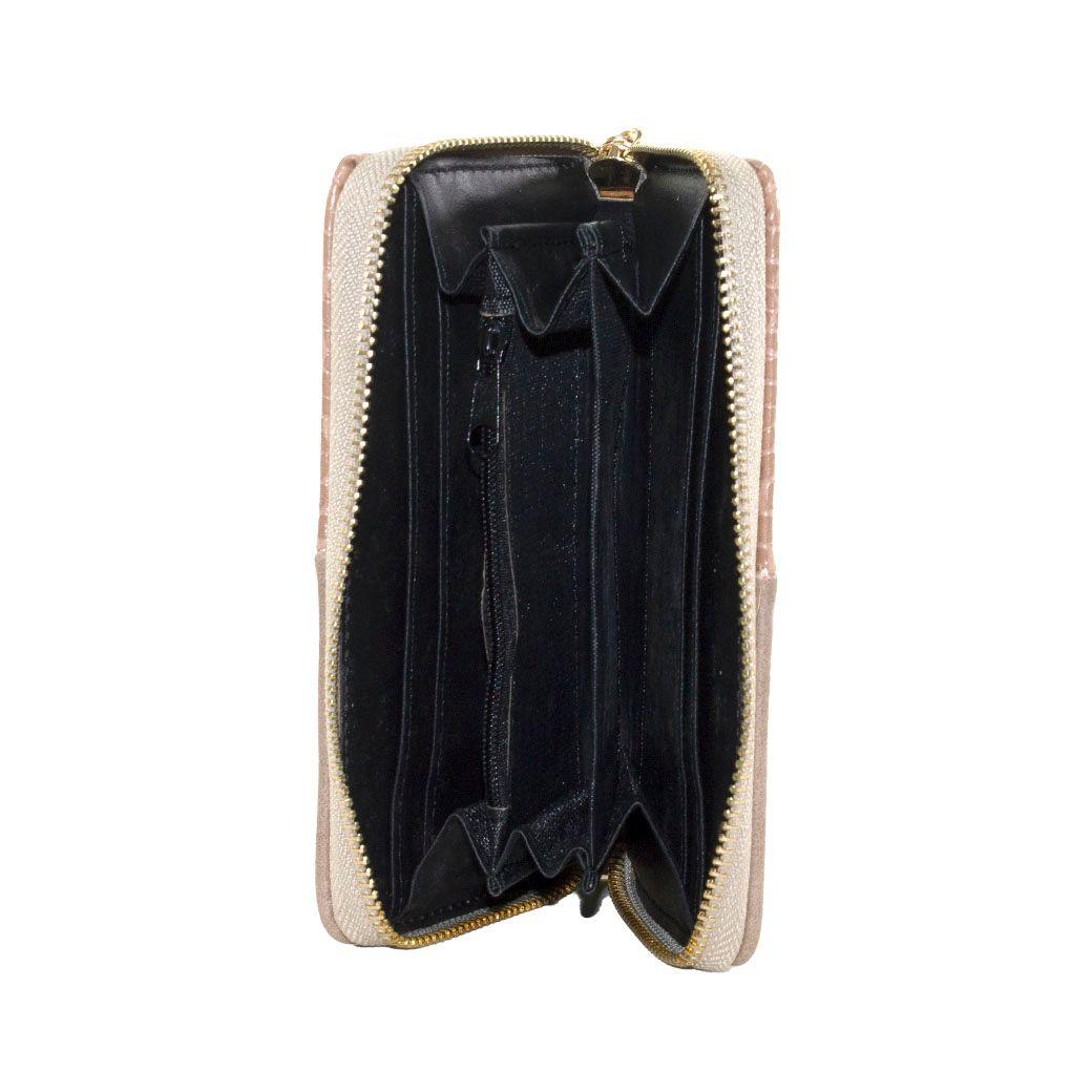 Billetera mediana 2 materiales Beige-1
