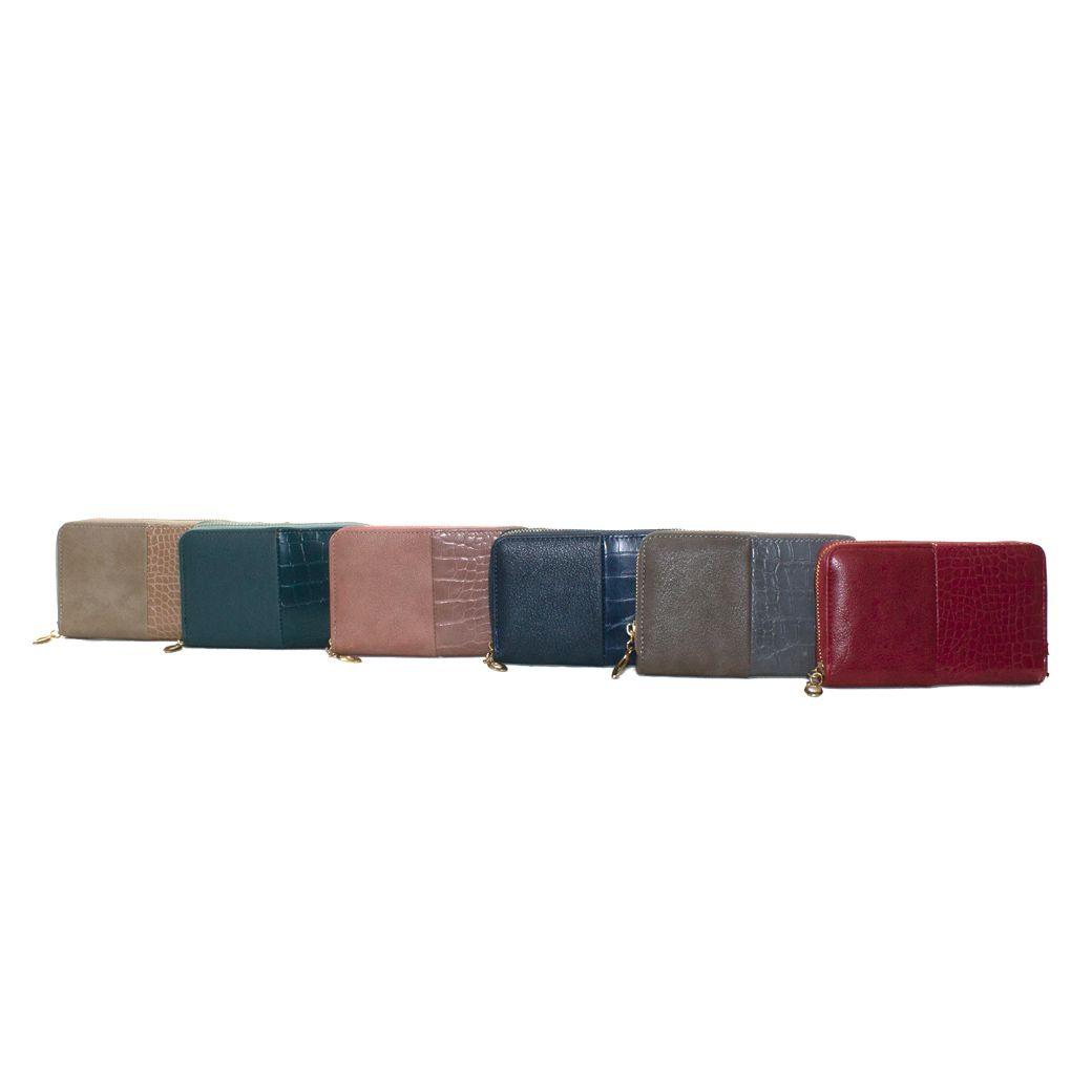 Billetera mediana 2 materiales Beige-2
