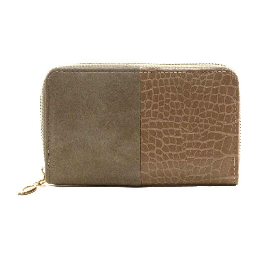 Billetera mediana 2 materiales Beige-3
