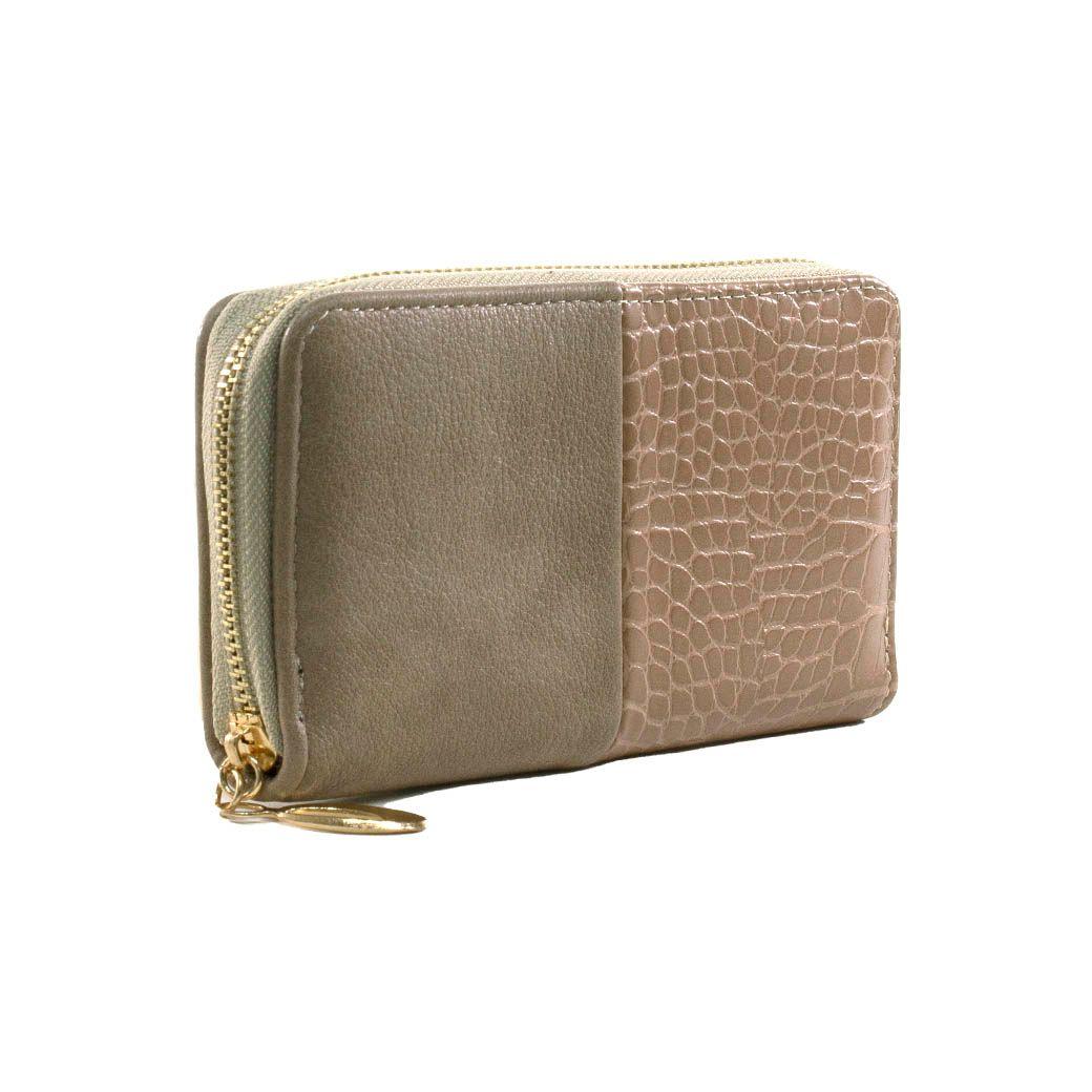 Billetera mediana 2 materiales Beige-4