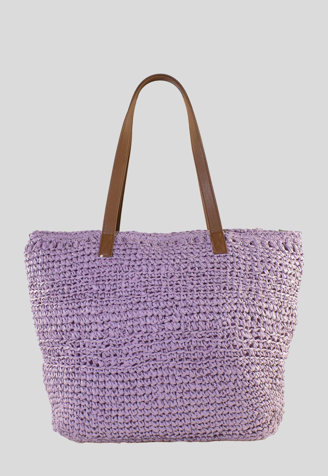 Cartera Rafia Casquete Lila-2